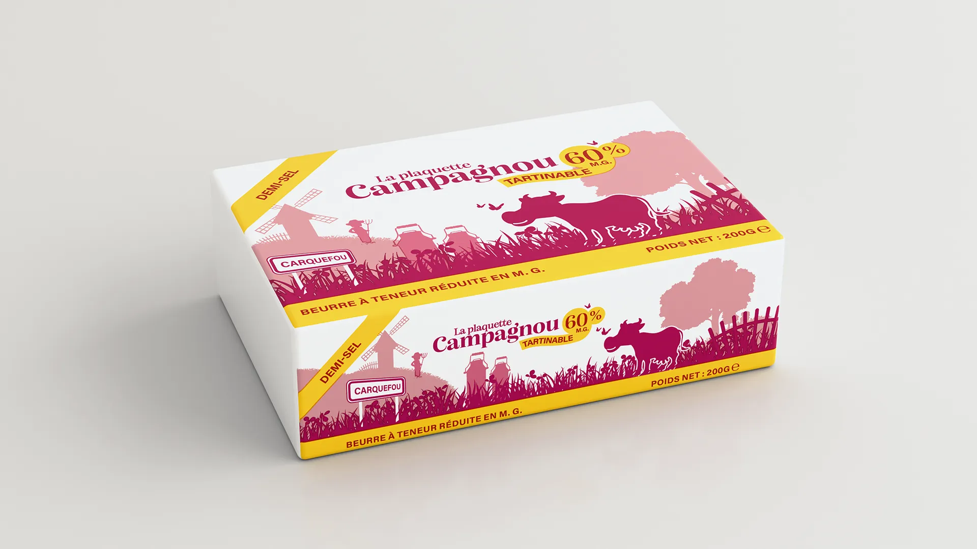 Beurre plaquette tartinable Campagnou demi-sel 200g