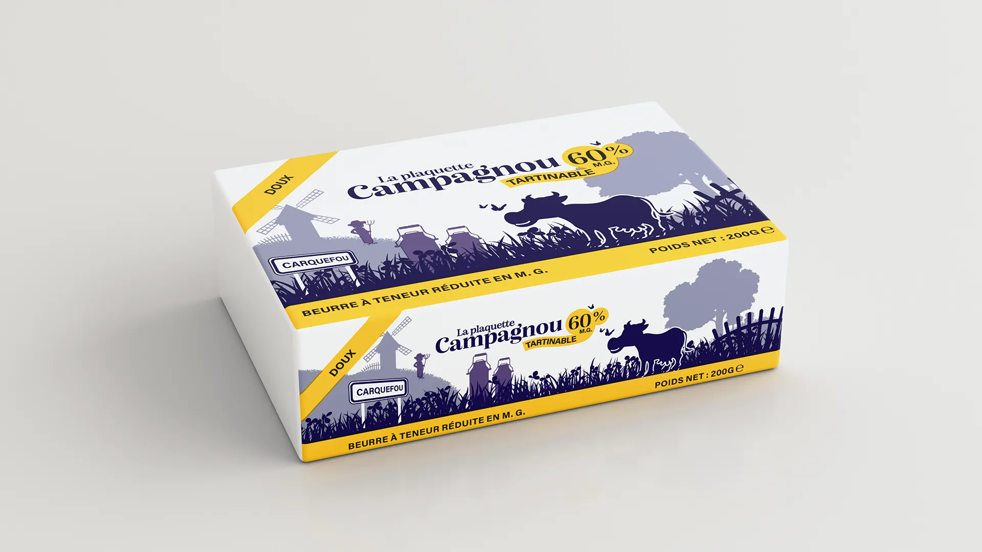 Beurre plaquette tartinable Campagnou doux 200g